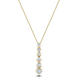 Rub Over Diamond Pendant Necklace 0.65ct G/SI in 18k Yellow Gold - All Diamond