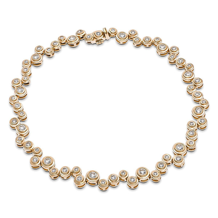 Rub Over Diamond Tennis Bracelet 1.40ct G/SI in 9k Rose Gold