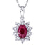 Ruby 0.50ct & 0.30ct G/SI Diamond Necklace in 18k White Gold