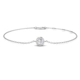 Solitaire Diamond Bracelet 0.25ct G/SI Quality in 18k White Gold - All Diamond