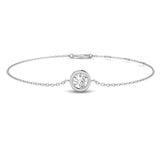 Solitaire Diamond Bracelet 0.50ct G/SI Quality in 18k White Gold - All Diamond