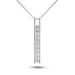 Stunning Diamond Drop Pendant Necklace 0.50ct G/SI in 18k White Gold - All Diamond