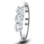 Three Stone Diamond Engagement Ring 0.50ct G/SI Quality 18k White Gold - All Diamond