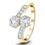 Two Stone Diamond Ring with Side Stones 0.85ct G/SI in 18k Yellow Gold - All Diamond