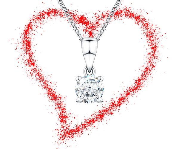 Diamond Solitaire Necklaces & Pendants for Valentines | All Diamond