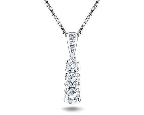 Diamond Trilogy Necklaces & Pendants | All Diamond