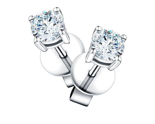 Solitaire Diamond Earrings | All Diamond