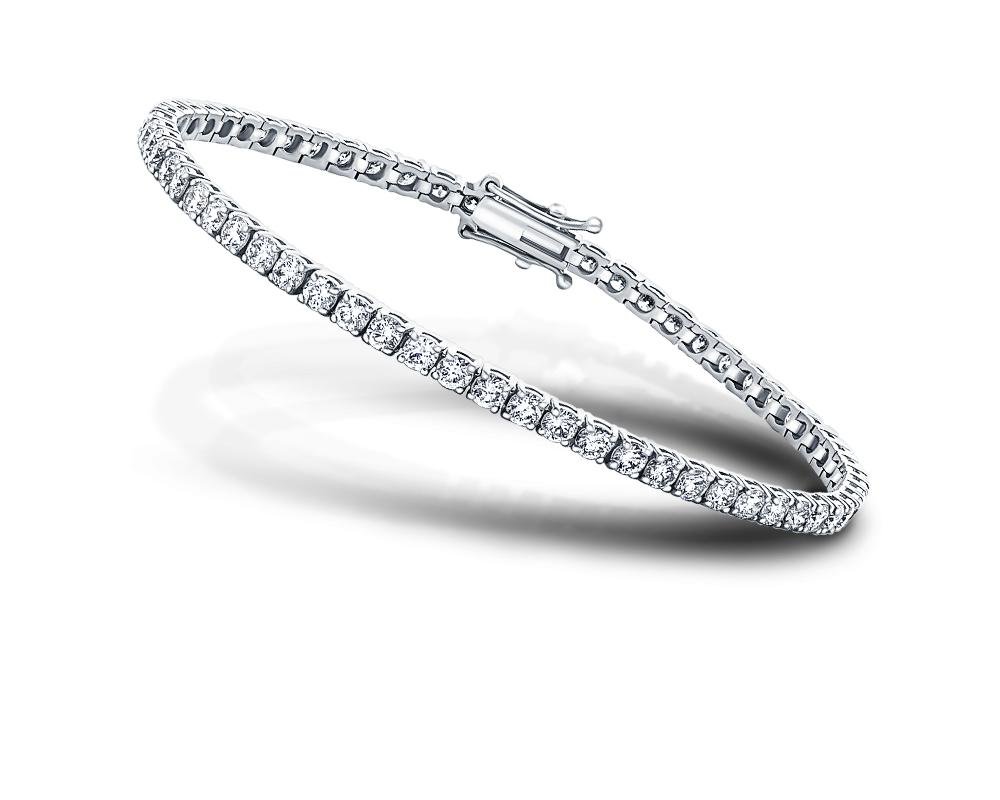 Glittering new 5 carat Diamond and 18ct White Gold Tennis Bracelet from  London's Hatton Garden: excellent diamond quality, F/VS: CountryClubuk  Members save over £10,000 - CountryClubuk