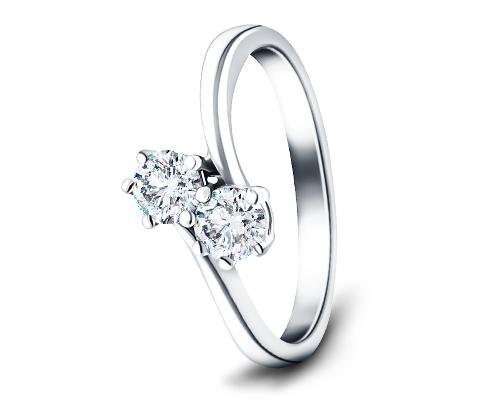 JB Star Twogether Two Stone Diamond Ring Pear Shaped GIA Certified -  7384-008
