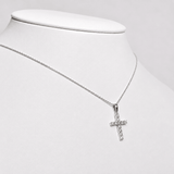 0.50ct Classic Claw Set Diamond Cross Pendant in 9k White Gold - All Diamond