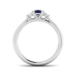 0.54ct Blue Sapphire with 0.16ct Diamond Trilogy Ring 18k White Gold - All Diamond