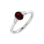 0.54ct Ruby with 0.16ct Diamond Trilogy Ring in 18k White Gold - All Diamond