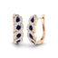 0.65ct Blue Sapphire & Diamond Hoop Earrings in 18k Rose Gold