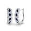 0.65ct Blue Sapphire & Diamond Hoop Earrings in 18k White Gold