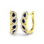 0.65ct Blue Sapphire & Diamond Hoop Earrings in 18k Yellow Gold - All Diamond