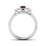 0.85ct Ruby And 0.30ct Diamond Trilogy Ring in 18k White Gold - All Diamond