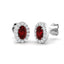 0.90ct Ruby & Diamond Oval Cluster Earrings 18k White Gold