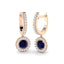 1.30ct Blue Sapphire & Diamond Drop Earrings in 18k Rose Gold - All Diamond