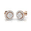 18k Rose Gold Circle Diamond Cluster Halo Earrings 0.70ct In G/SI Quality