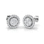 18k White Gold Circle Diamond Cluster Halo Earrings 0.70ct In G/SI Quality