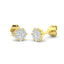 18k Yellow Gold Diamond Cluster Earrings 0.30ct in G/SI Quality - All Diamond