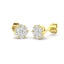 18k Yellow Gold Diamond Cluster Earrings 0.50ct in G/SI Quality