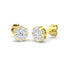 18k Yellow Gold Diamond Cluster Earrings 0.75ct in G/SI Quality - All Diamond