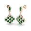 2.00ct Emerald & Diamond Drop Earrings in 18k Rose Gold