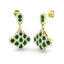 2.00ct Emerald & Diamond Drop Earrings in 18k Yellow Gold