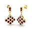 2.20ct Ruby & Diamond Drop Earrings in 18k Yellow Gold