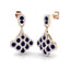 2.30ct Blue Sapphire & Diamond Drop Earrings in 18k Rose Gold - All Diamond