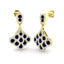 2.30ct Blue Sapphire & Diamond Drop Earrings in 18k Yellow Gold - All Diamond
