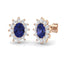 2.50ct Tanzanite & Diamond Oval Cluster Earrings 18k Rose Gold