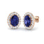 3.60ct Tanzanite & Diamond Oval Cluster Earrings 18k Rose Gold