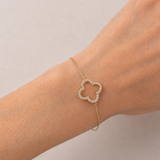 Clover Diamond Bracelet 0.15ct G/SI Quality in 18k Yellow Gold