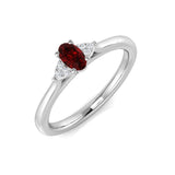 Ruby 0.30ct Diamond 0.03ct Cluster Ring 9k White Gold