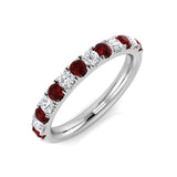 Ruby & Diamond Half Eternity Ring 0.60ct in 18k White Gold