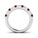 Ruby & Diamond Half Eternity Ring 0.80ct in 18k White Gold