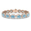 Aquamarine & Diamond Halo Bracelet 16.00ct in 18k Rose Gold - All Diamond