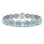 Aquamarine & Diamond Halo Bracelet 16.00ct in 18k White Gold - All Diamond
