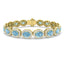 Aquamarine & Diamond Halo Bracelet 16.00ct in 18k Yellow Gold - All Diamond