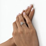 Certified Diamond Halo Pear Engagement Ring 1.15ct Platinum - All Diamond