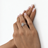 Certified Diamond Halo Pear Engagement Ring 1.15ct Platinum - All Diamond