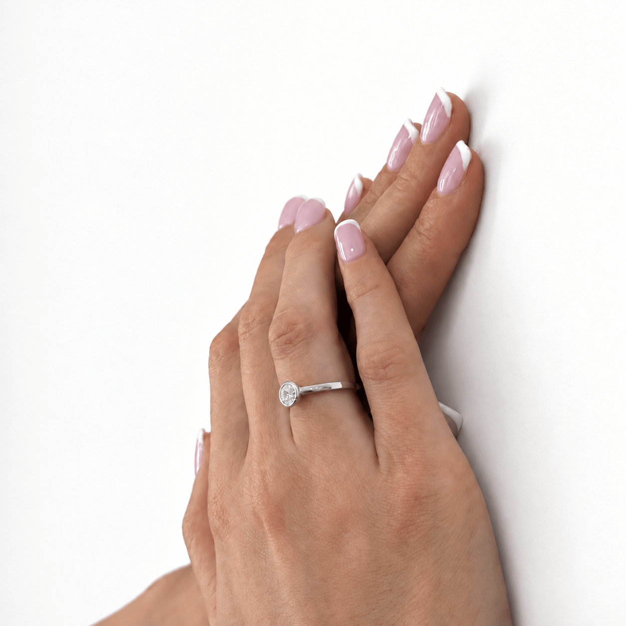 Certified Rub Over Diamond Solitaire Engagement Ring 0.50ct E/VS 18k White Gold - All Diamond