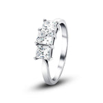 Certified Trilogy Princess Ring 1.40ct G/SI Quality in 18k White Gold - All Diamond