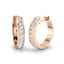 Channel Set Diamond Hoop Earrings 0.35ct G/SI 18k Rose Gold 14.0mm - All Diamond