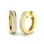 Channel Set Princess Diamond Hoop Earrings 1.00ct G/SI 18k Yellow Gold - All Diamond