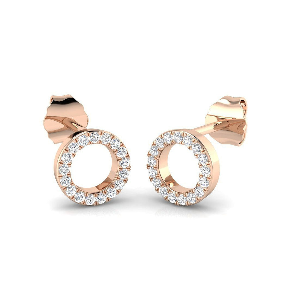 Circle of Life Diamond Earrings 0.15ct G/SI Quality 18k Rose Gold - All Diamond
