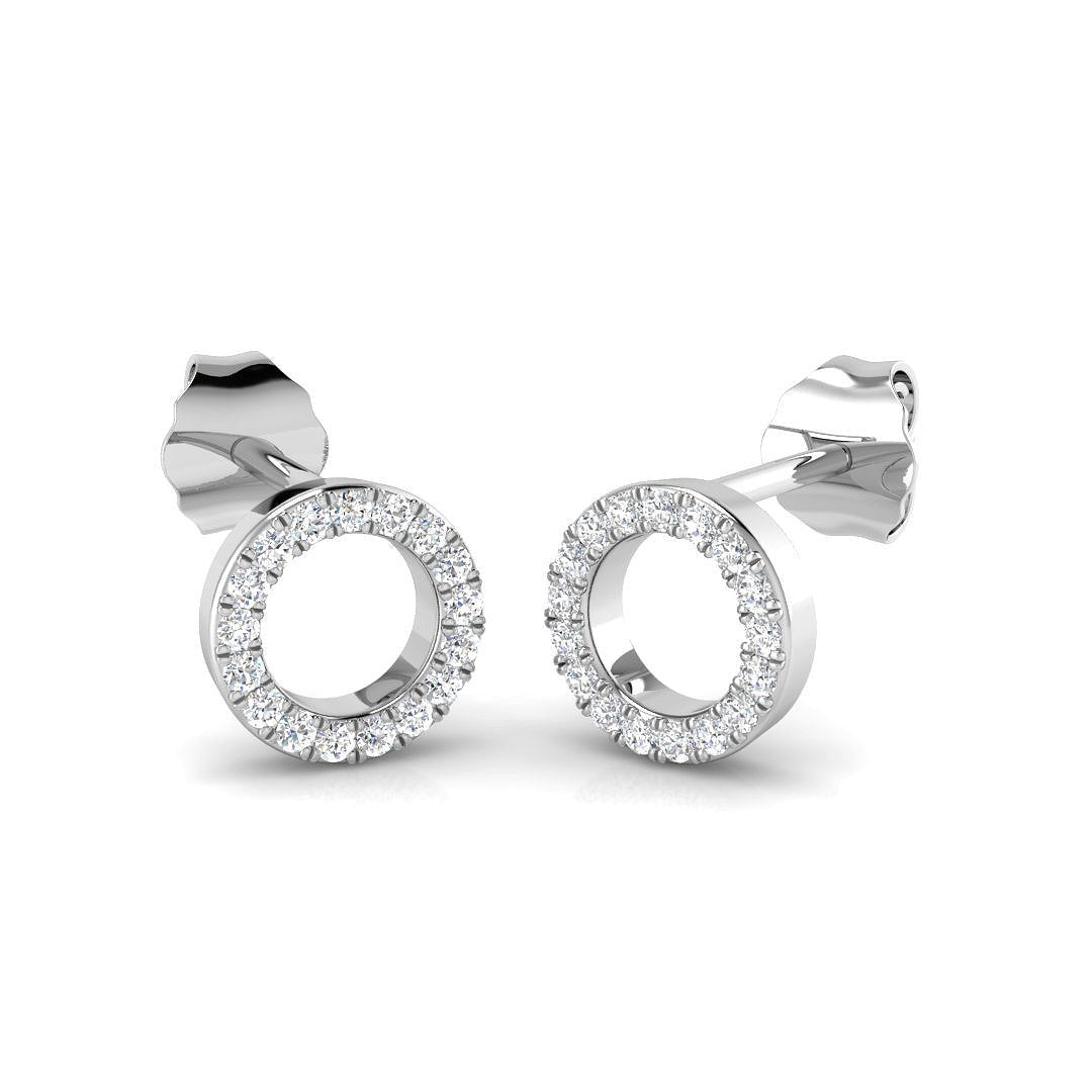 Circle of Life Diamond Earrings 0.15ct G/SI Quality 18k White Gold - All Diamond