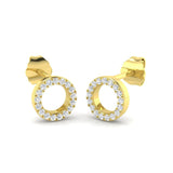 Circle of Life Diamond Earrings 0.15ct G/SI Quality 18k Yellow Gold - All Diamond